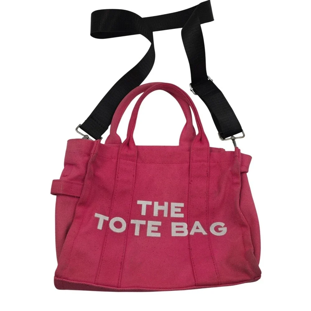 The Tote Bag Pink Canvas Crossbody Handbag Small Travel Satchel